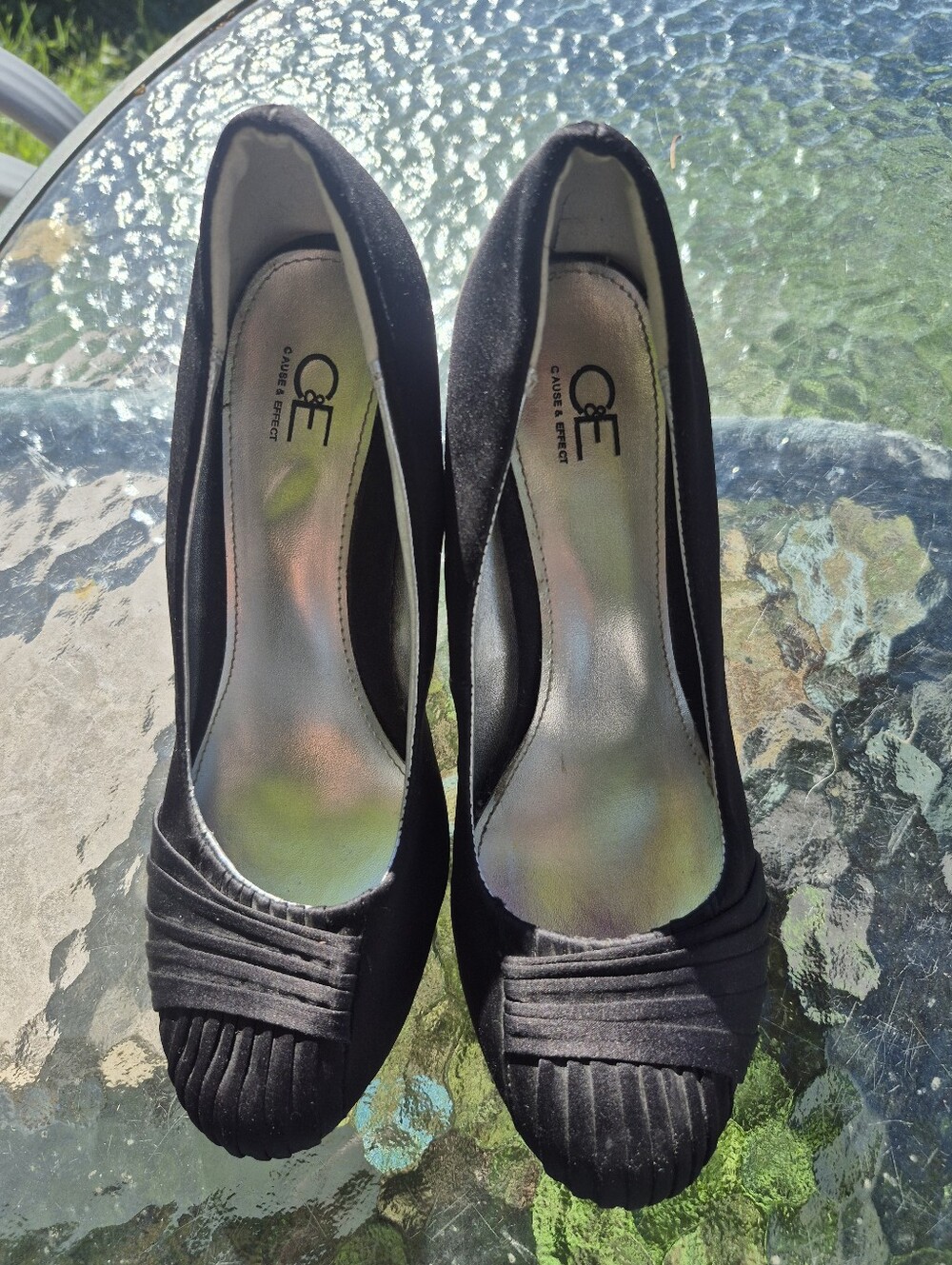 Cause & Effect Black Women's Dress Pumps - Classic Pleated Toe
